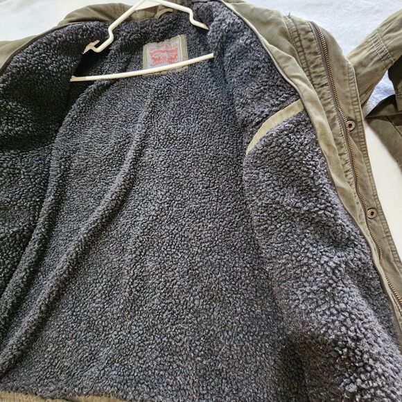 Levis jacket For Mens Size XL With Sherpa Olive Color Full Zip A2 - Picture 3 of 15